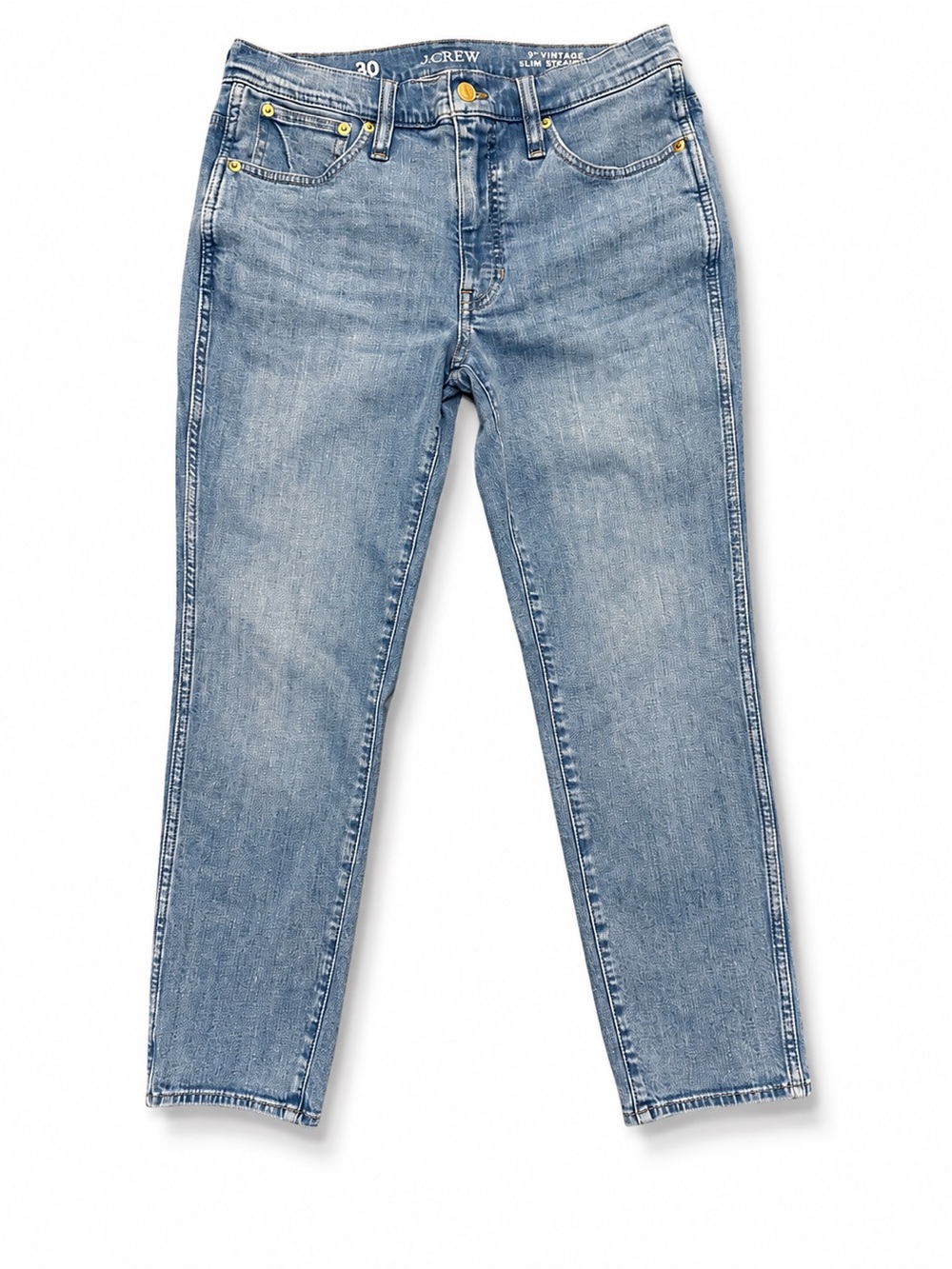 J. Crew Womens Slim Straight Jeans in Light Blue Denim